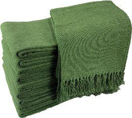 Value Set Of 10 Solid Color Cotton Yoga Blankets