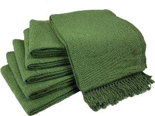 Value Set Of 6 Solid Color Cotton Yoga Blankets